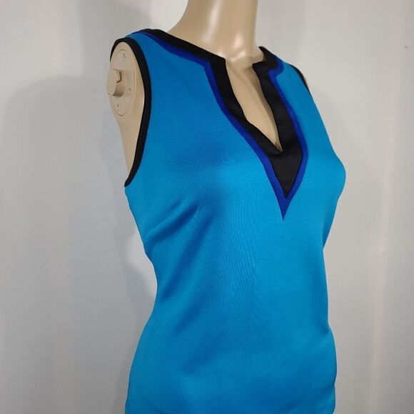 Bisou Michele Bohbot  Blue and Black Tank Top - Picture 6 of 8